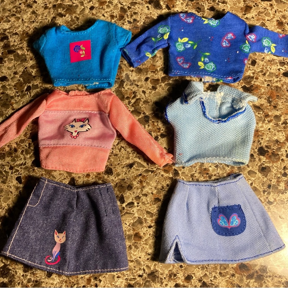 Barbie vintage My Scene (2) skirt outfits + (2) extra tops